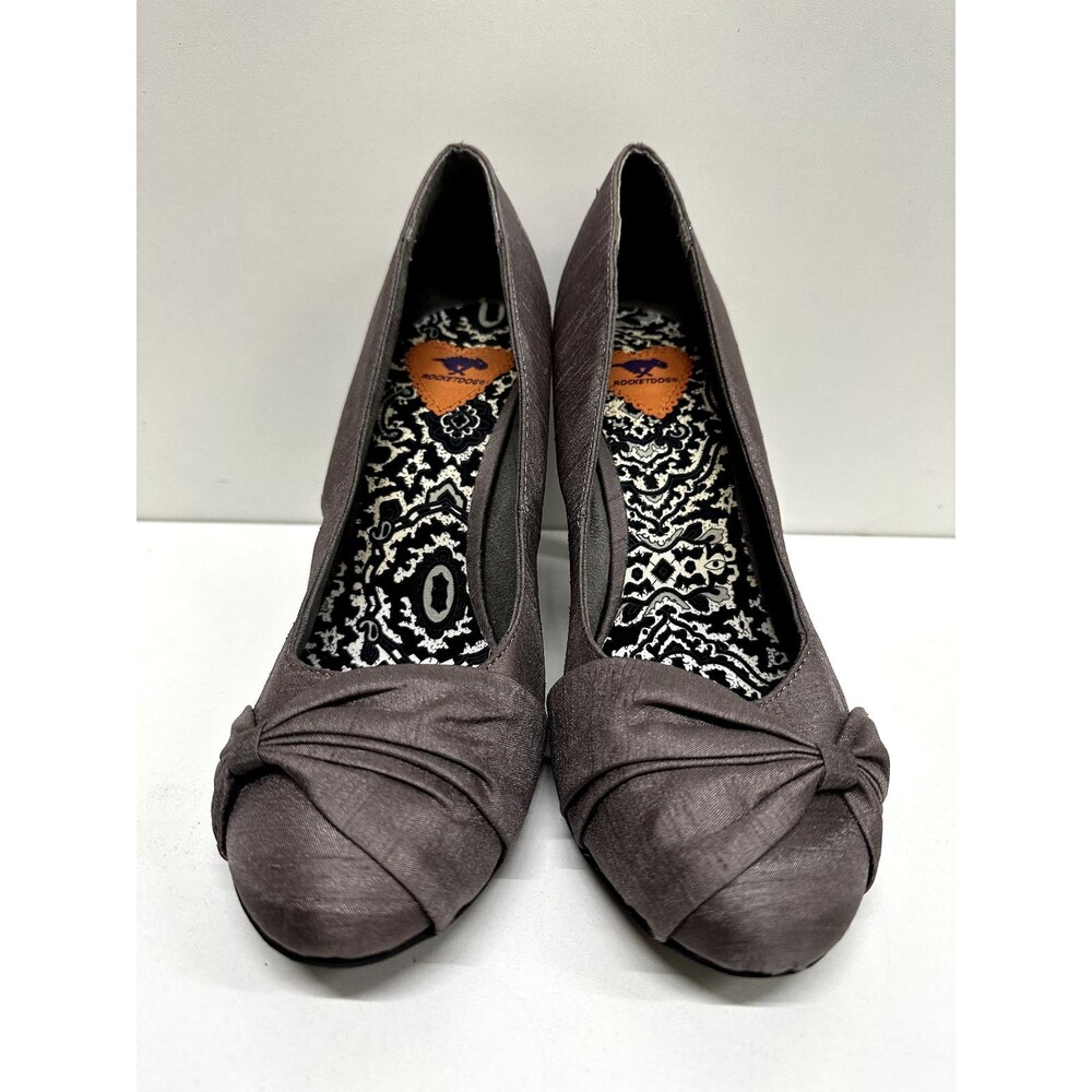 Rocket Dog women size 10 M gray textile upper round toe heel shoes